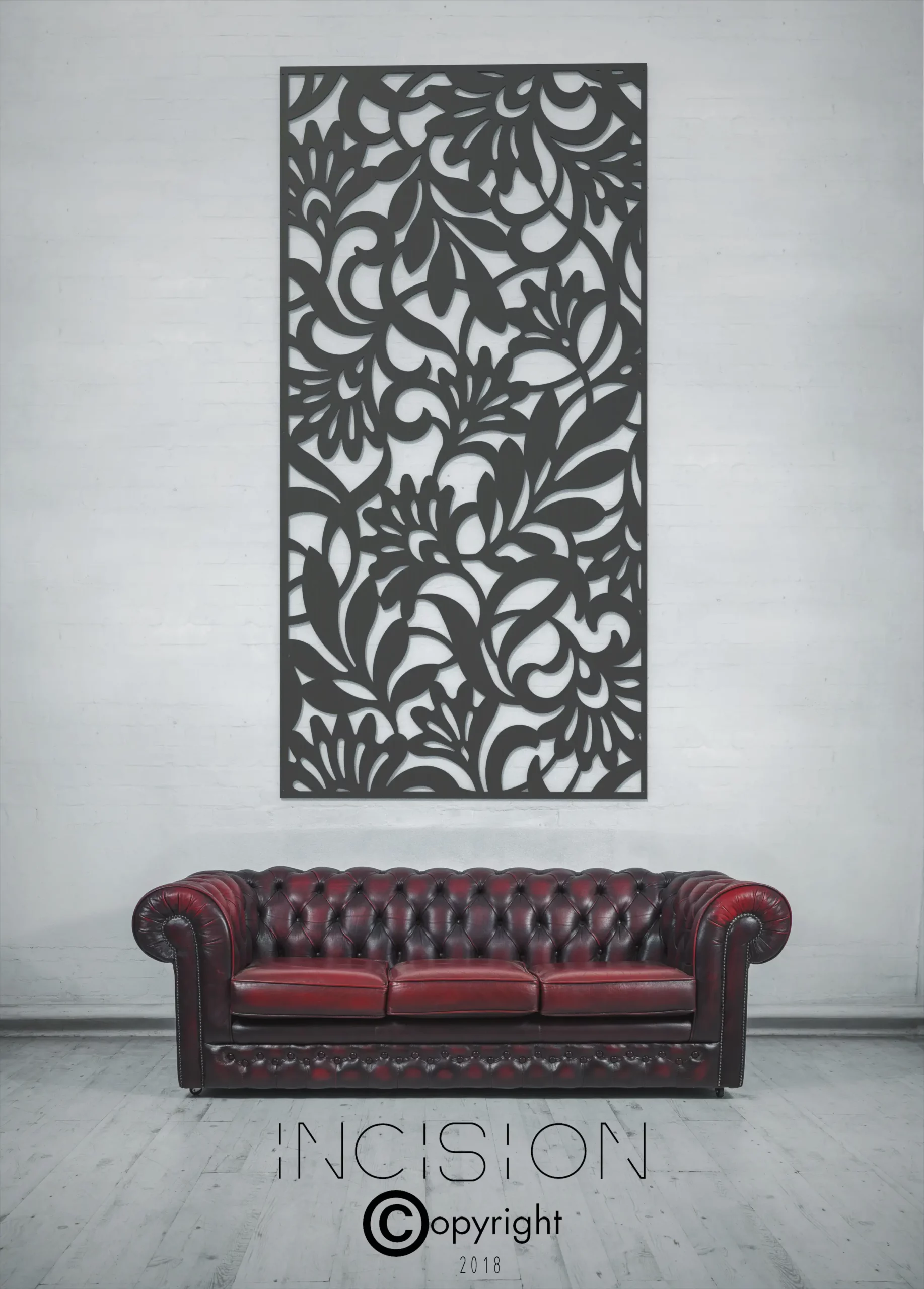 Honeysuckle Design Incision Decorative Metal Screen