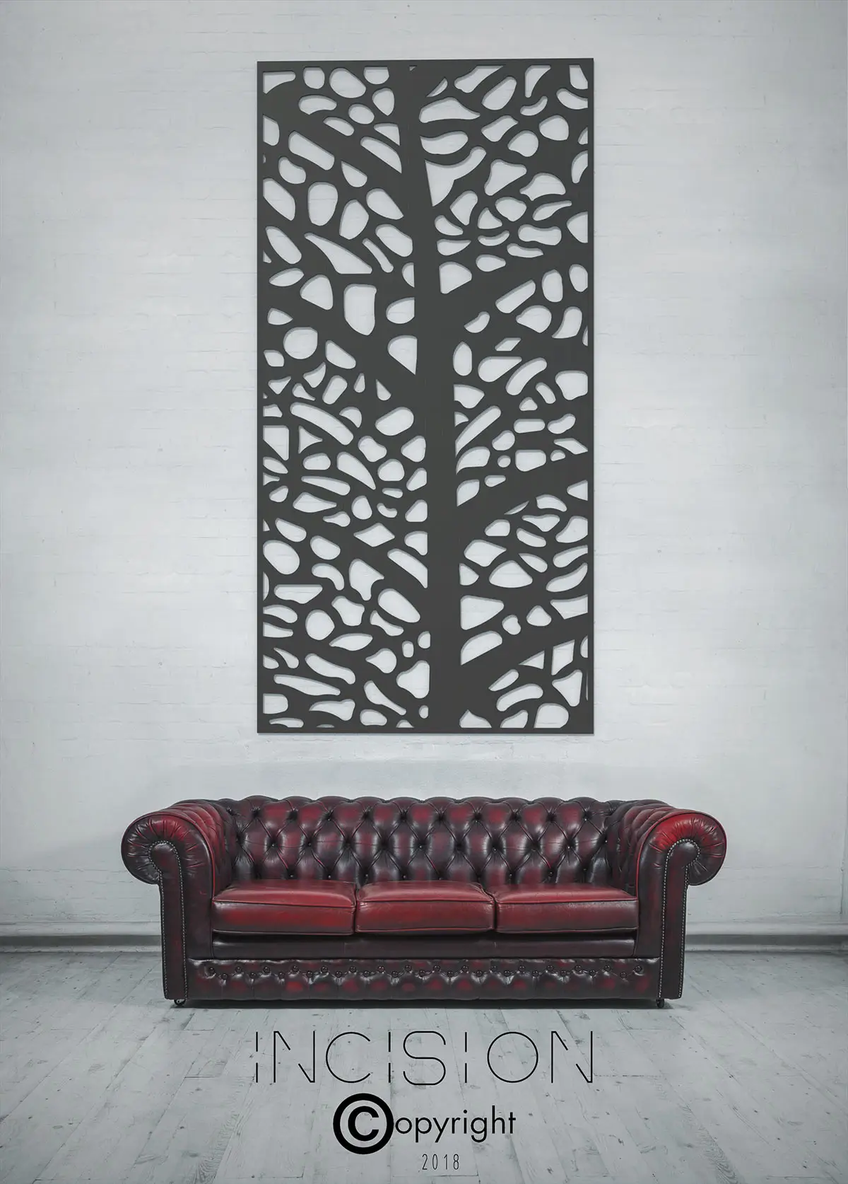 Incision Decorative Metal Screen - Leafe Design