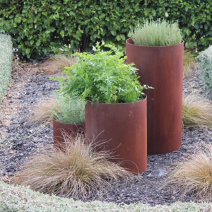 corten garden planters