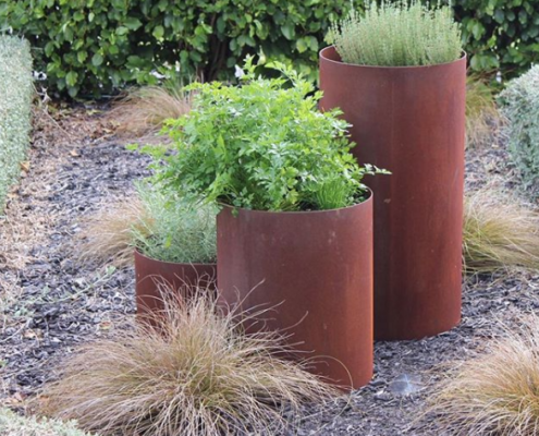 corten garden planters