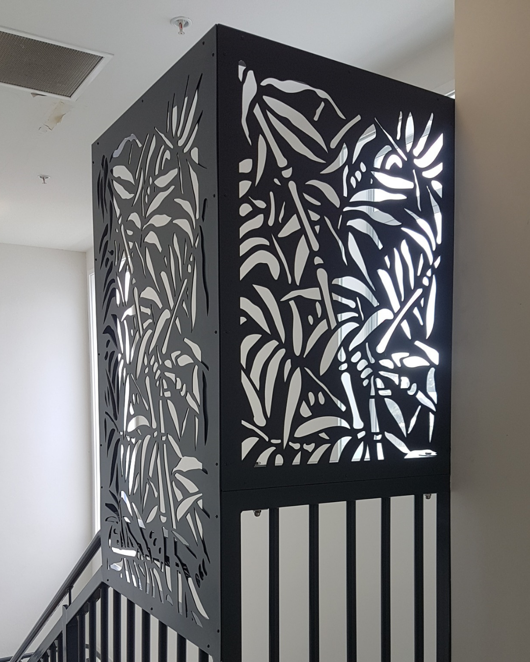 bamboo the second decorative metal screen by incision used on a stairwell to add some interest
