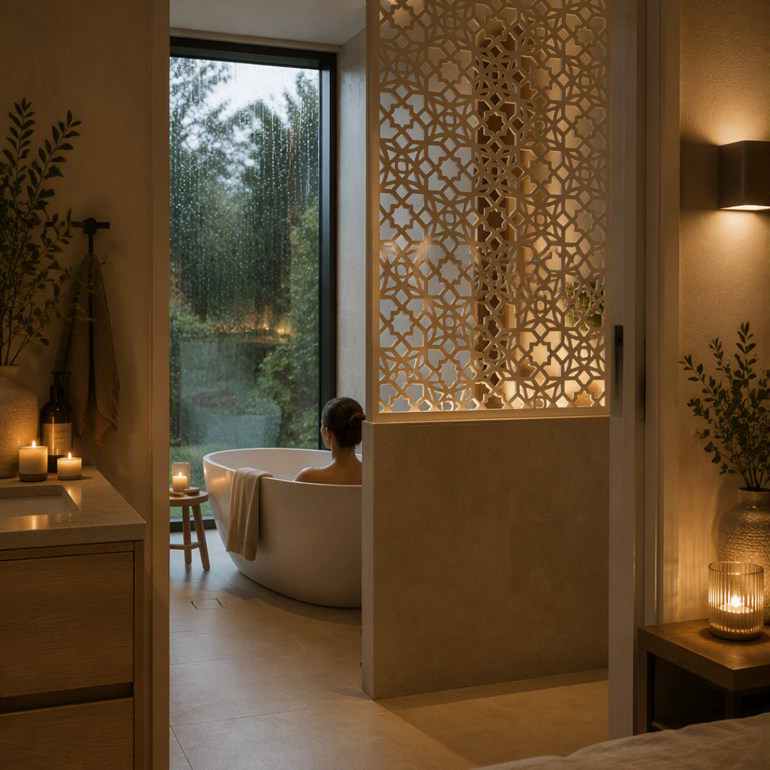 stargaze-decorative-metal-screen-powdercoated-in-bathroom-setting