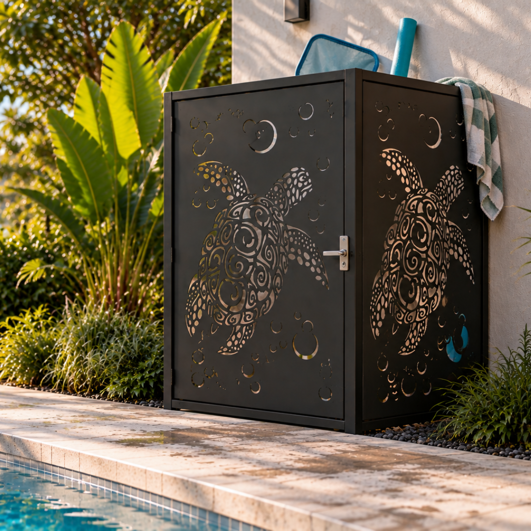 turtle-decorative-metal-screen-pool-cupboard