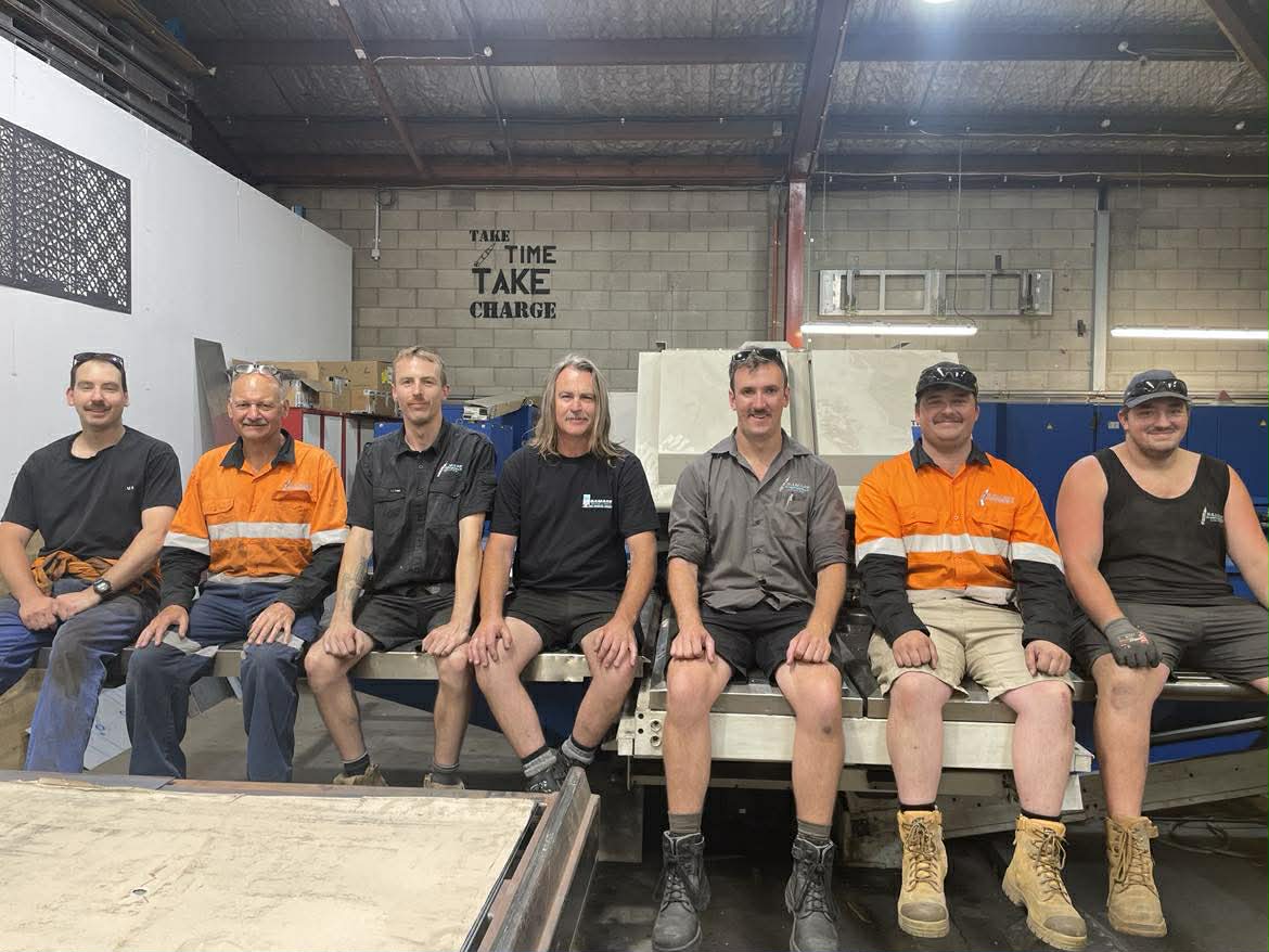 ramage sheetmetals/incision team posing for movember