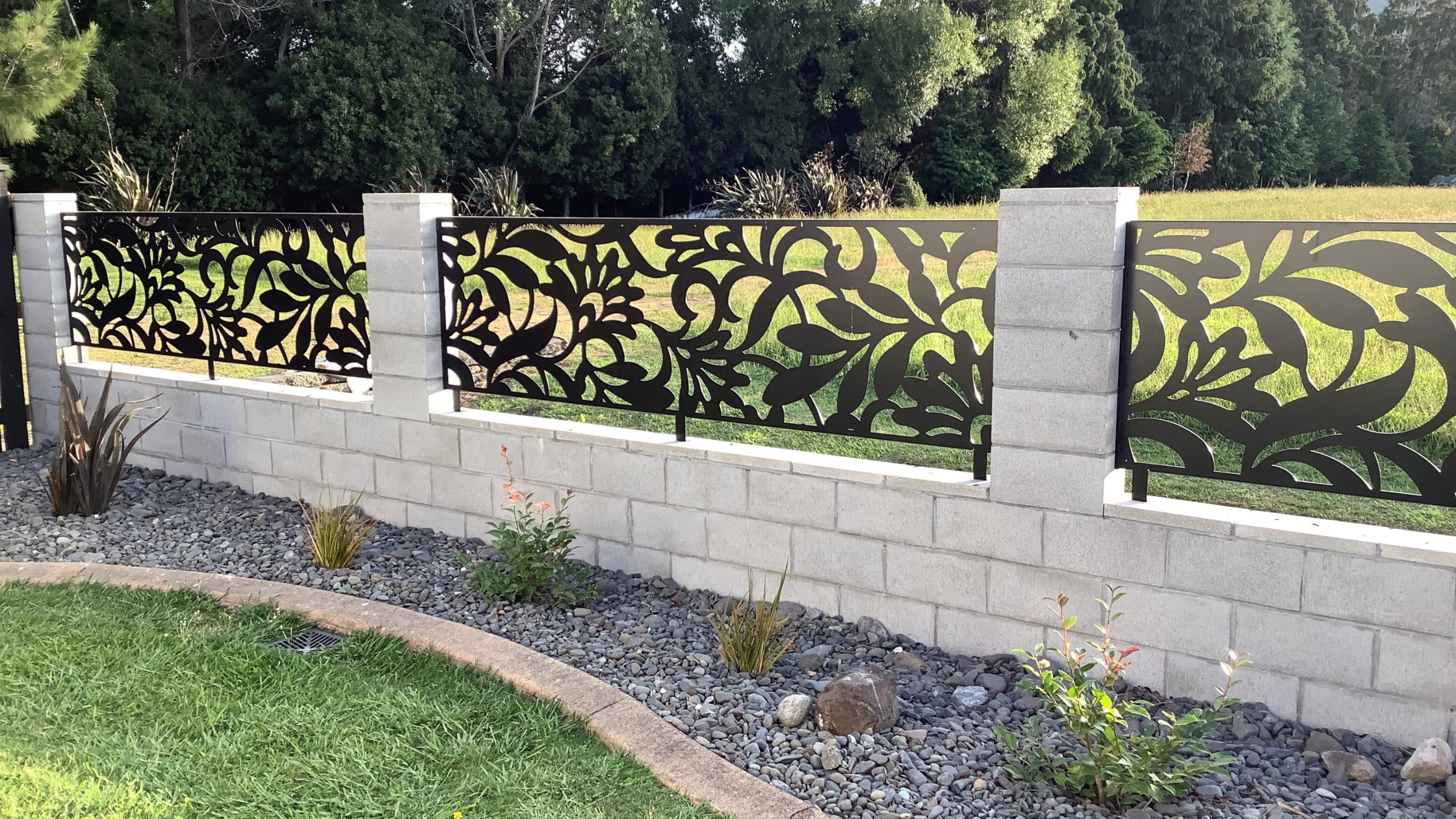 honeysuckle decorative metal screens used as fence inserts