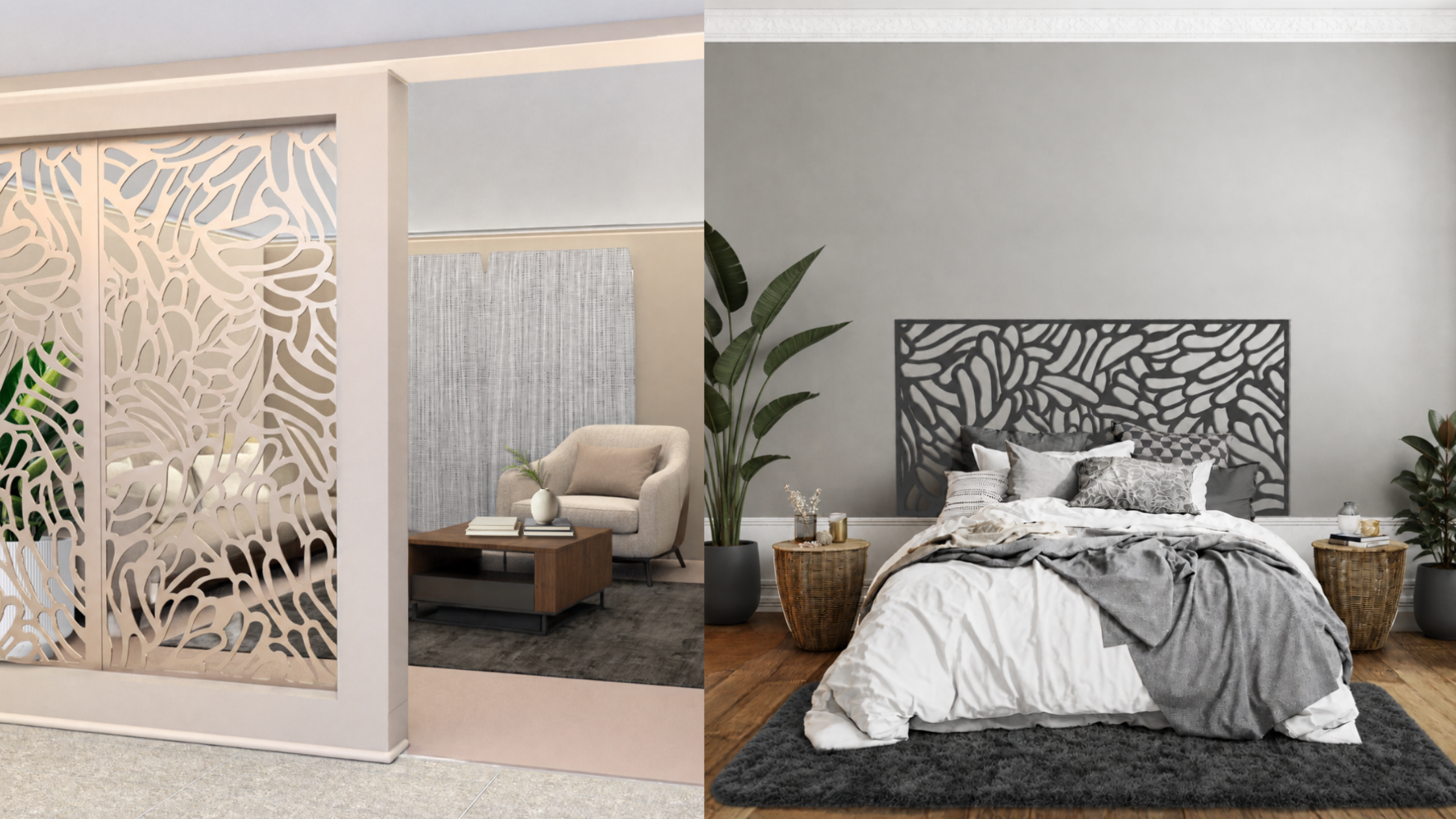 flow decorative metal screen by incision Concept image. For inspiration only.